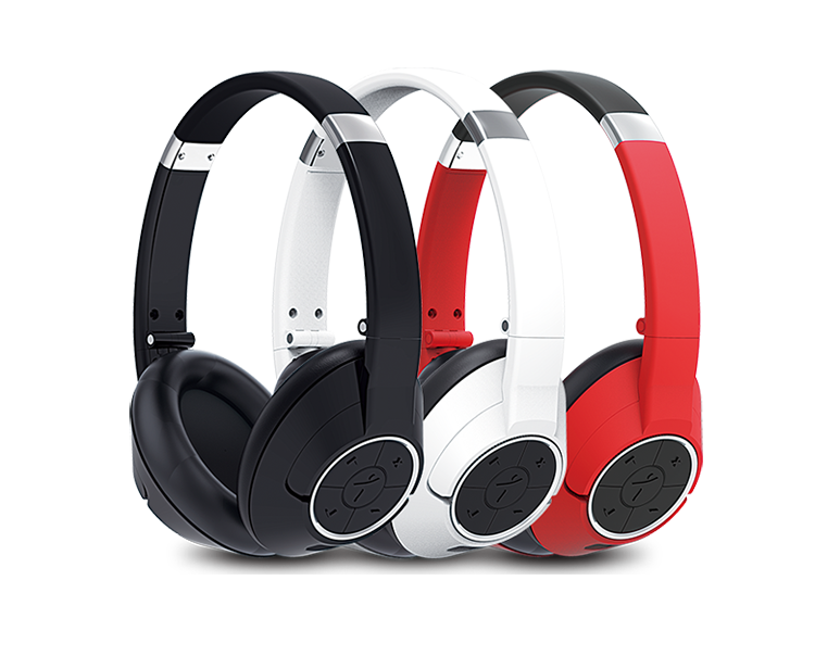 Tai nghe bluetooth HS-930BT hiệu Genius được thiết kế với ba màu sắc trăng, đen, đỏ.