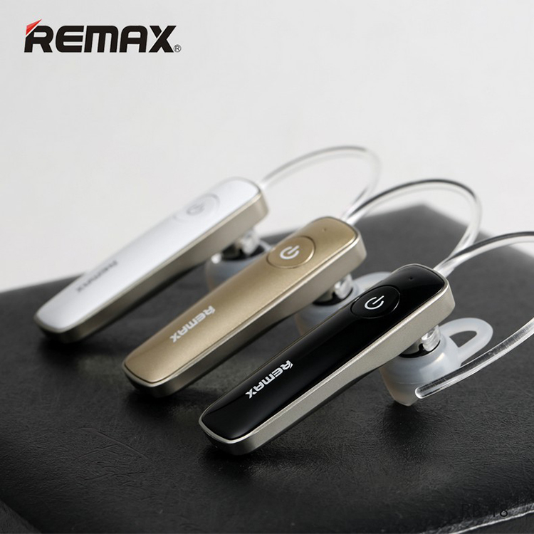 Tai nghe bluetooth RB-T8 hiệu Remax được thiết kế với ba màu sắc chủ đạo đen, trắng và vàng gold.